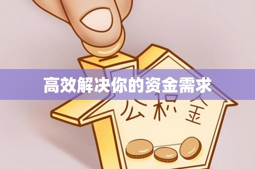 稻城高效解决你的资金需求