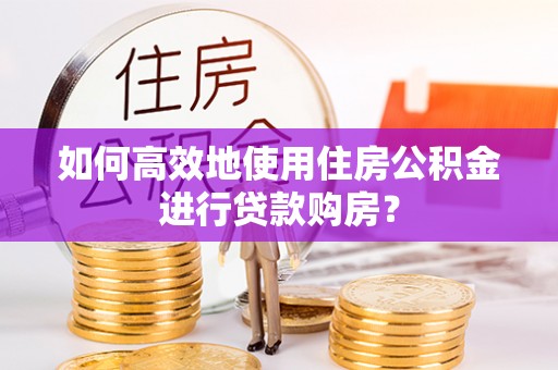 稻城如何高效地使用住房公积金进行贷款购房？